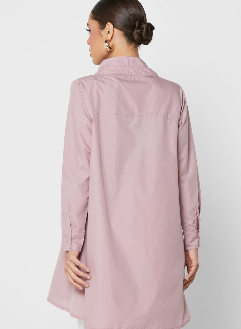 High Low Asymmetric Button Down Shirt