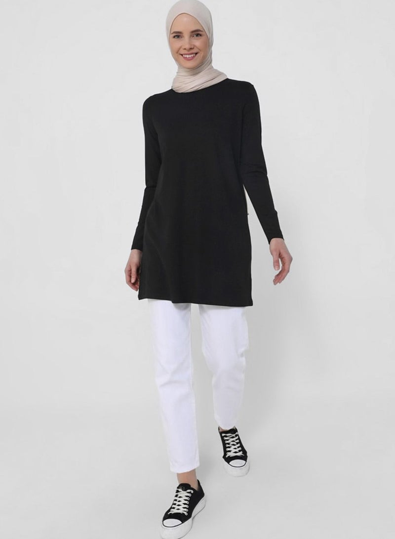 Crew Neck Knitted Tunic