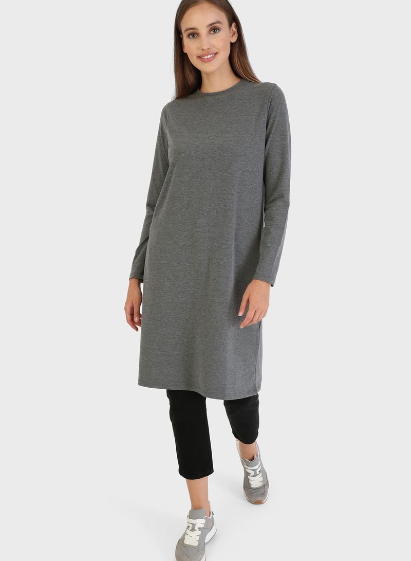 Crew Neck Knitted Tunic