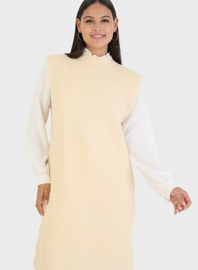 Crew Neck Knitted Tunic