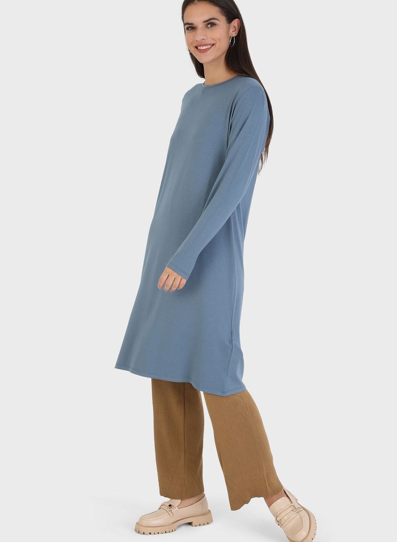 Crew Neck Knitted Tunic