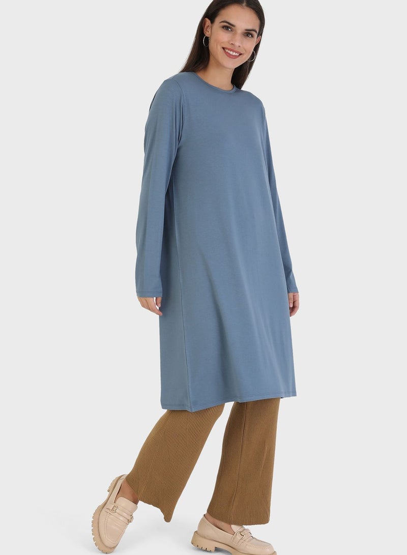 Crew Neck Knitted Tunic