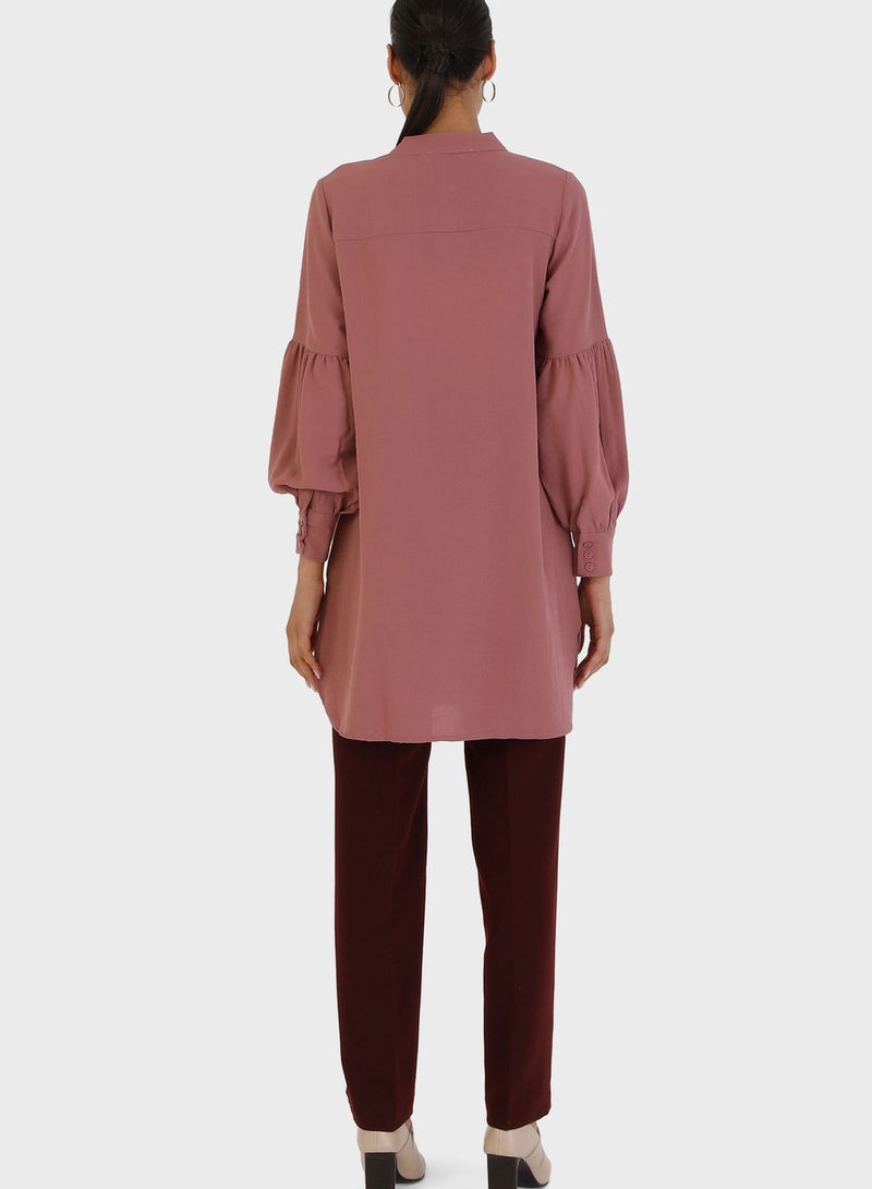 Crew Neck Balloon Sleeve Tunic