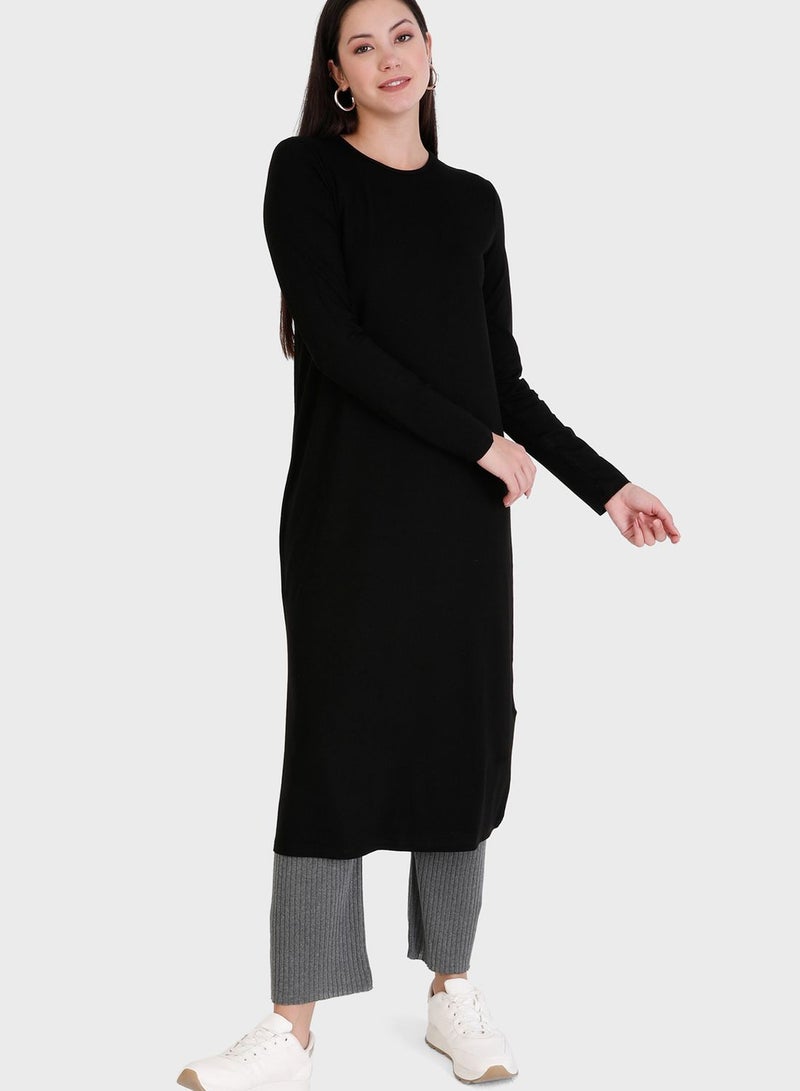 Round Neck Longline Tunic