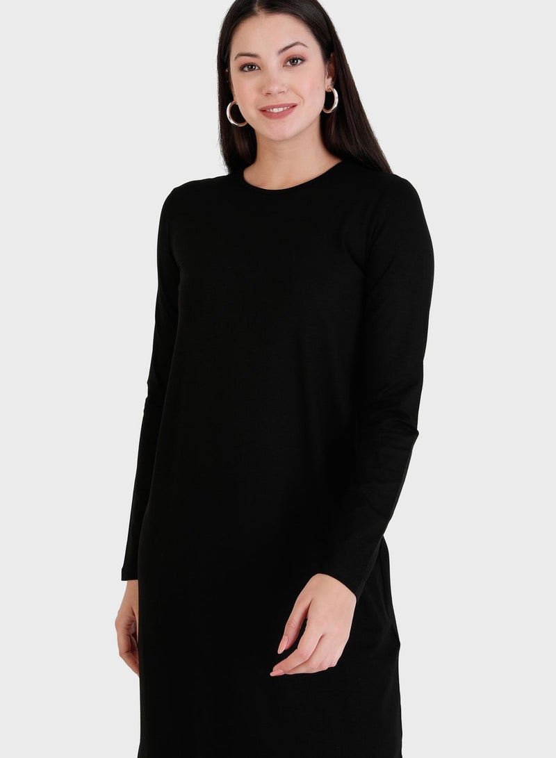 Round Neck Longline Tunic