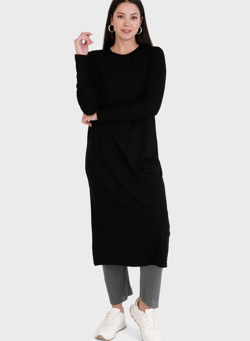 Round Neck Longline Tunic