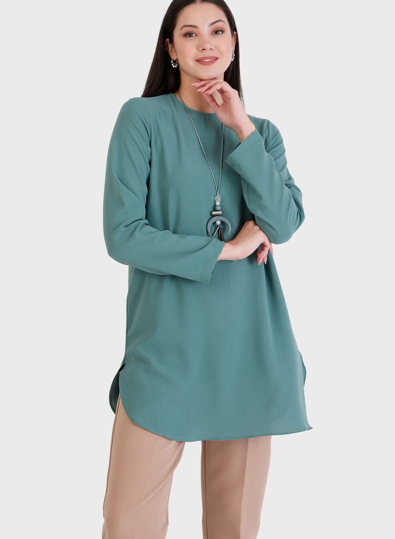 Crew Neck Knitted Tunic