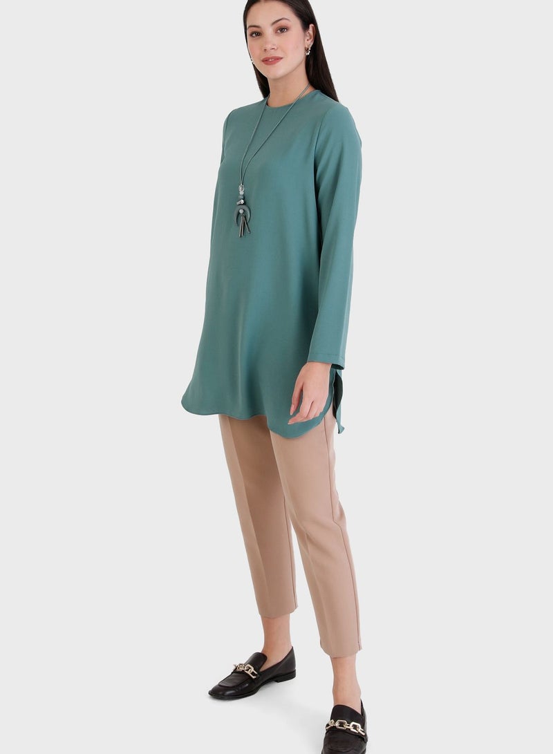 Crew Neck Knitted Tunic