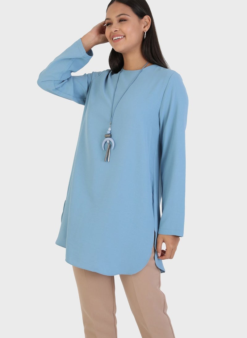 Round Neck Knitted Tunic