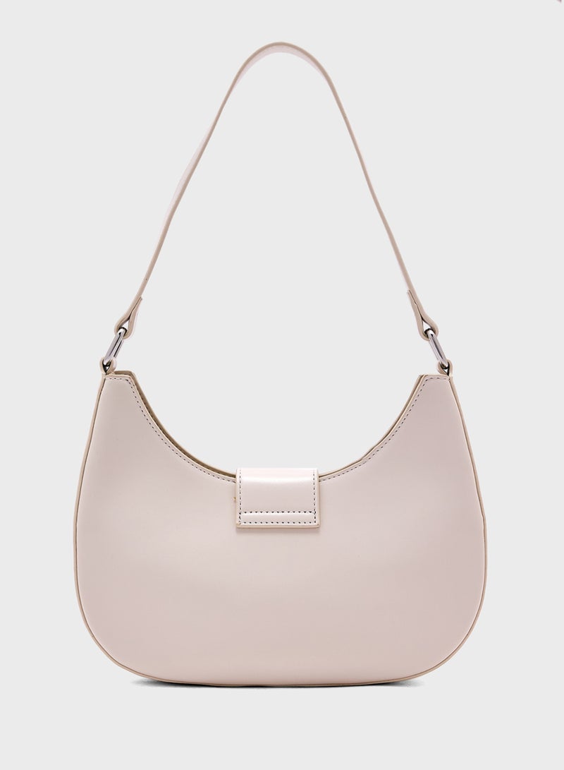 Metal Trim Shoulder Bag