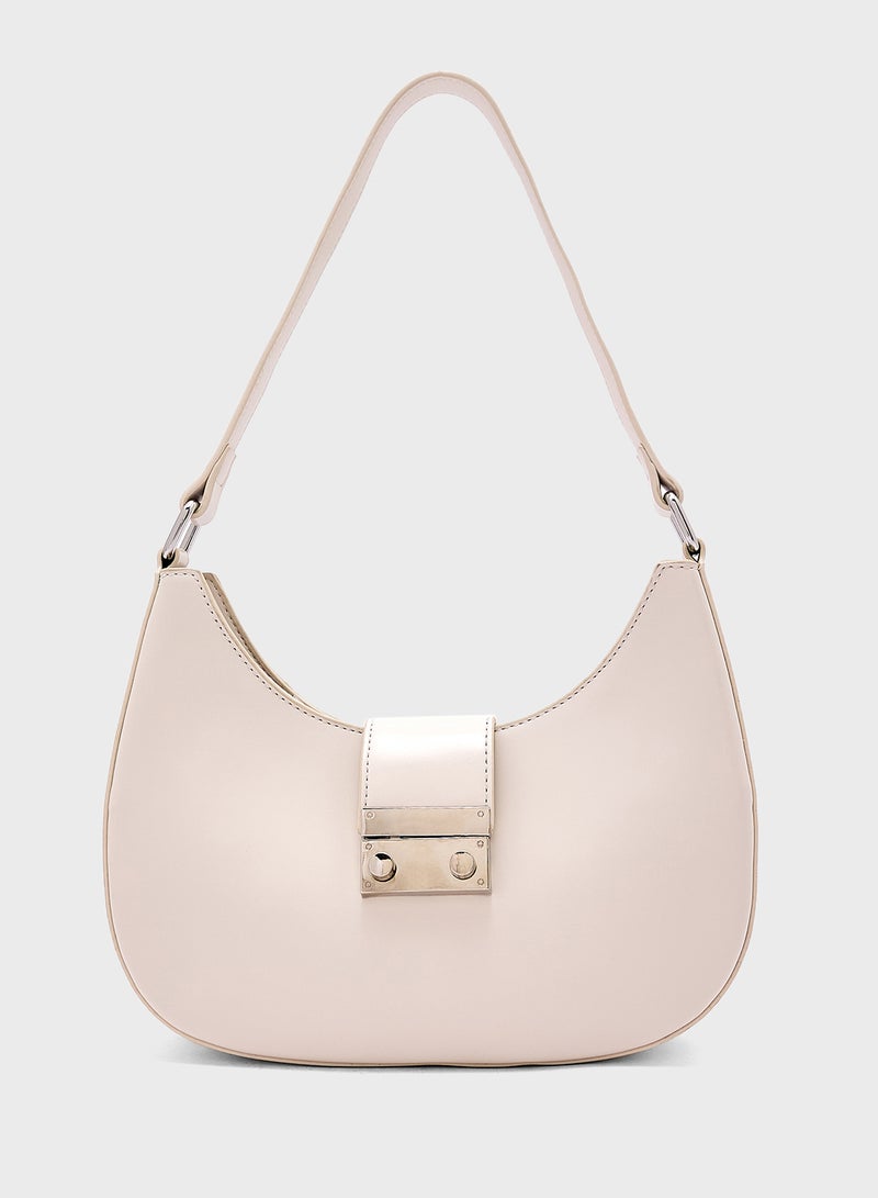 Metal Trim Shoulder Bag