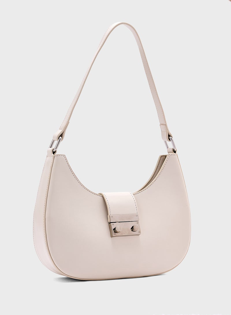 Metal Trim Shoulder Bag