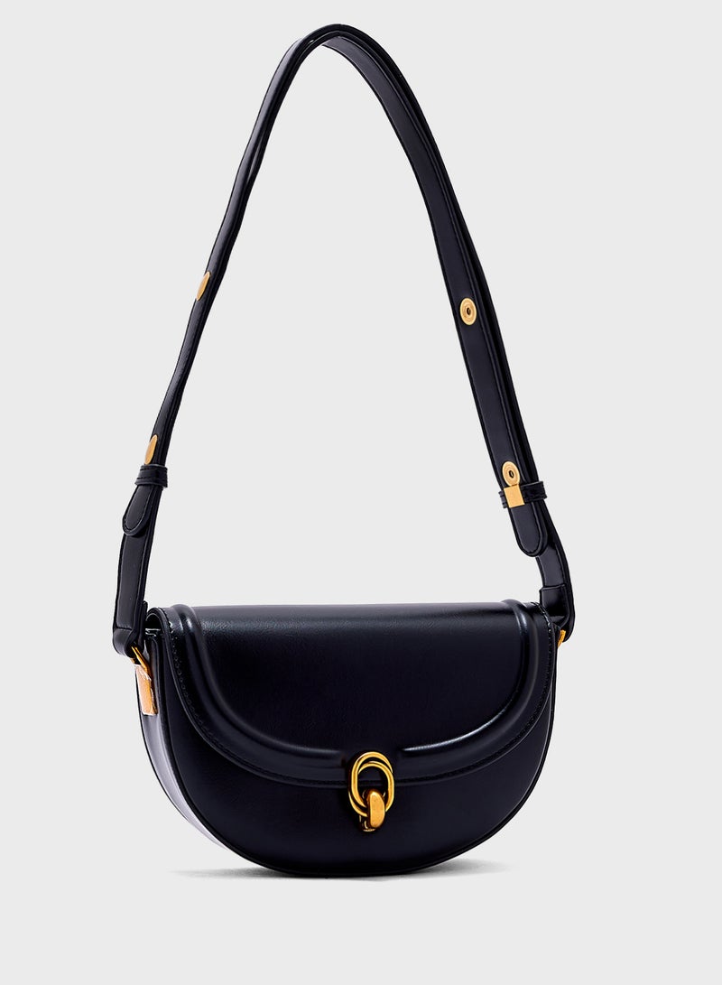 Metal Trim Detail Crossbody Bag