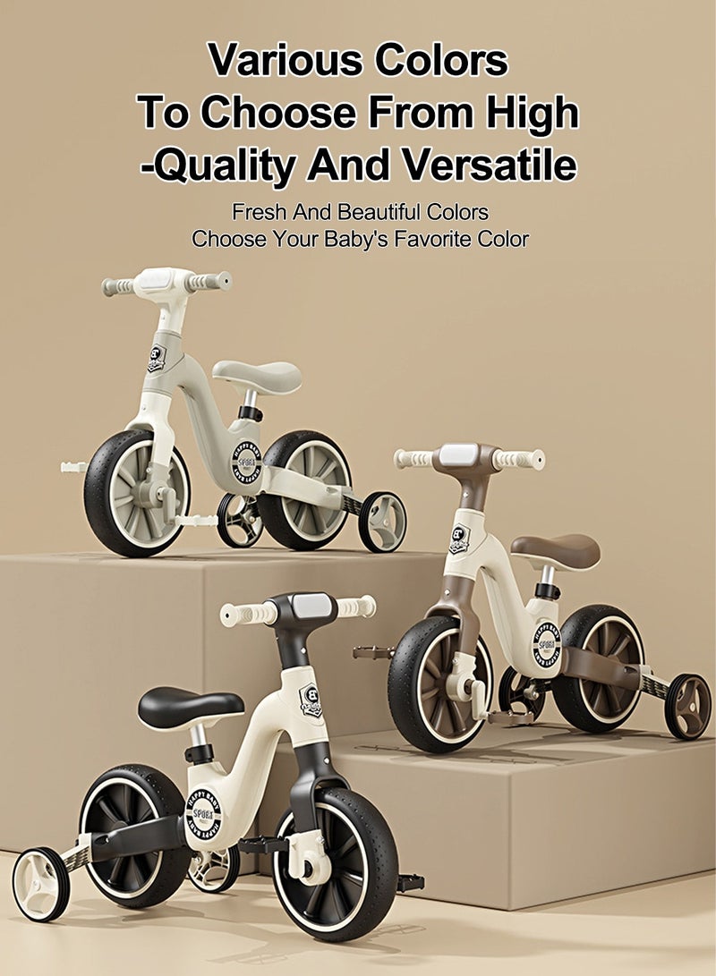 2 In 1 Children'S Tricycle With Lights And Music 1-6 Years Old Boys And Girls Baby Scooter/Balance Car Pedal-Less Bike Multi-Functional One Car Dual-Use