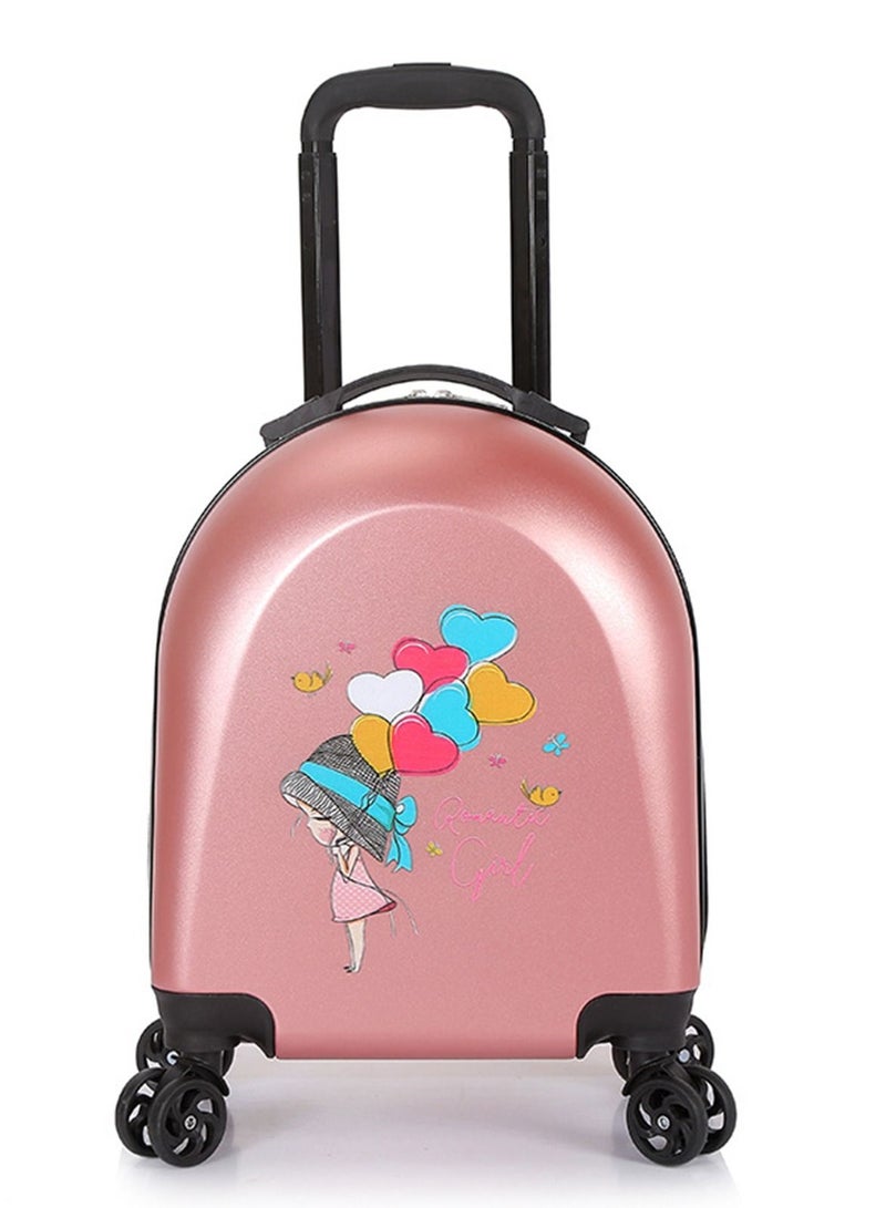 Kids Luggage Travel Suitcase Children's Carry on Luggage 18 inch Cartoon Rolling Trolley Case Ride on Wheeled Suitcase for Children Toddlers Boys Girls