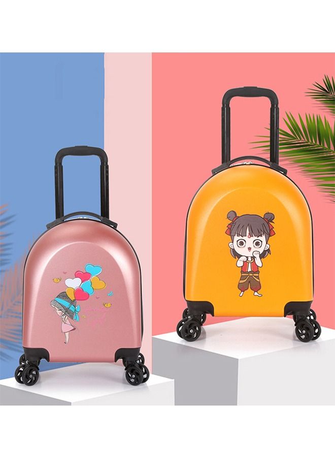 Kids Luggage Travel Suitcase Children's Carry on Luggage 18 inch Cartoon Rolling Trolley Case Ride on Wheeled Suitcase for Children Toddlers Boys Girls