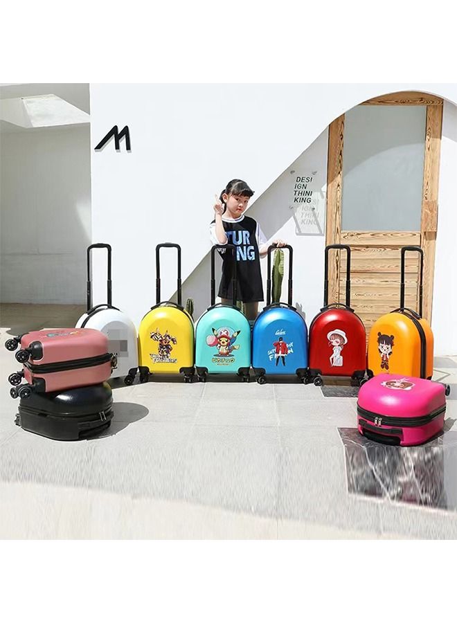 Kids Luggage Travel Suitcase Children's Carry on Luggage 18 inch Cartoon Rolling Trolley Case Ride on Wheeled Suitcase for Children Toddlers Boys Girls