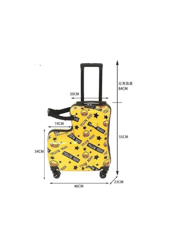 Travel in Style with Our Fun and Durable Kids' Luggage - Perfect for Your Little Explorer (Yellow Duck, 20 inches)