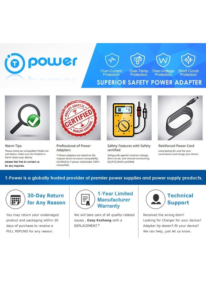 T Power 26V Charger for Samsung Jet 60 70 75 75+ Flex Cordless Stick Vacuum Cleaner AC DC Adapter Class 2 Power Supply