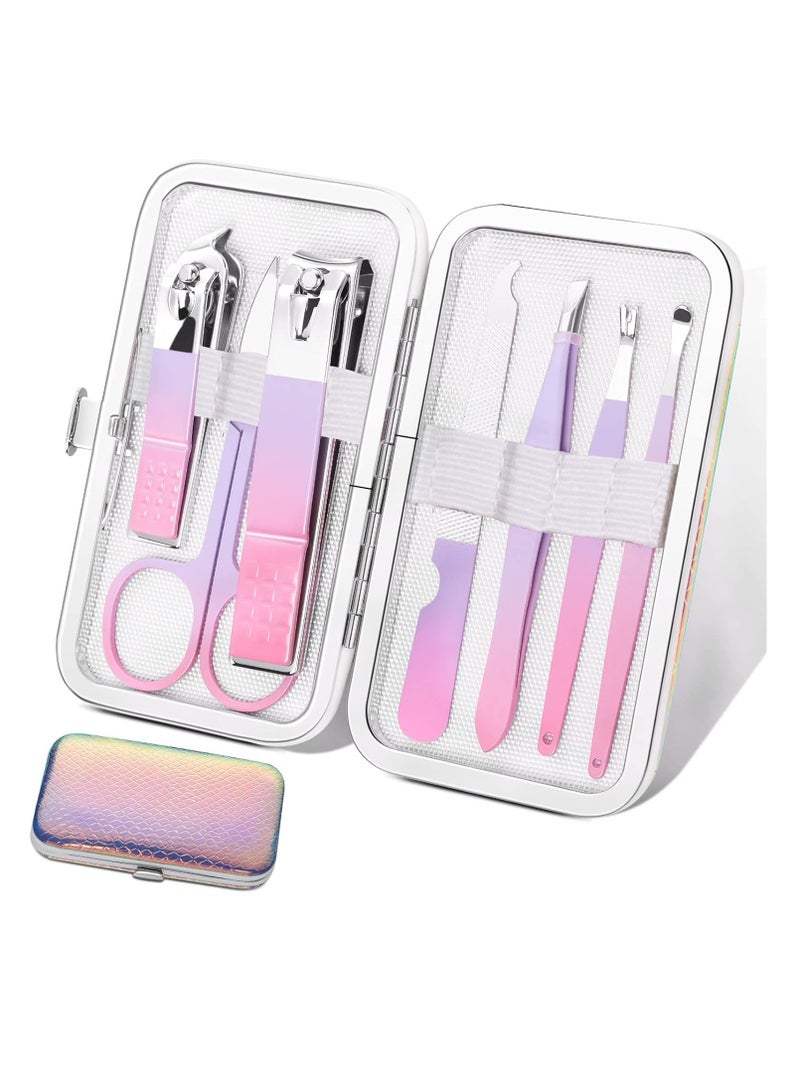 Manicure Set Women Nail Clippers Manicure Pedicure Kit Basis Stainless Steel Manicure Kit Grooming Kit Nail Clipper Set Personal Nail Care Tools with Travel Case Gift for Women