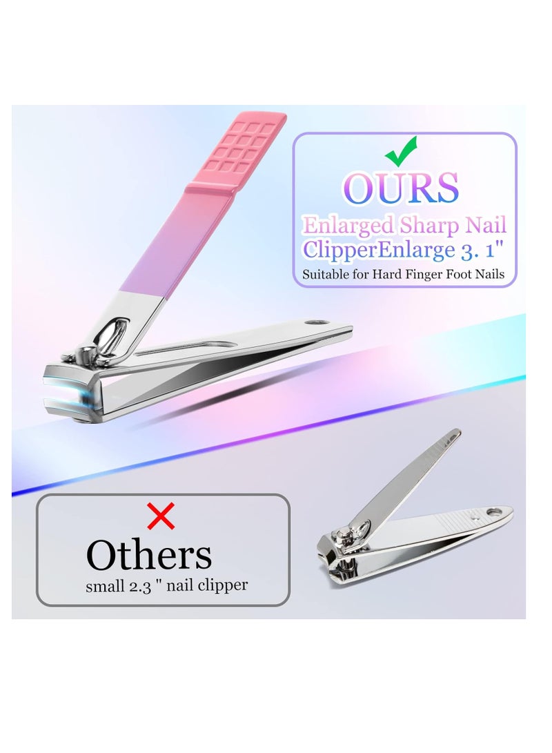 Manicure Set Women Nail Clippers Manicure Pedicure Kit Basis Stainless Steel Manicure Kit Grooming Kit Nail Clipper Set Personal Nail Care Tools with Travel Case Gift for Women