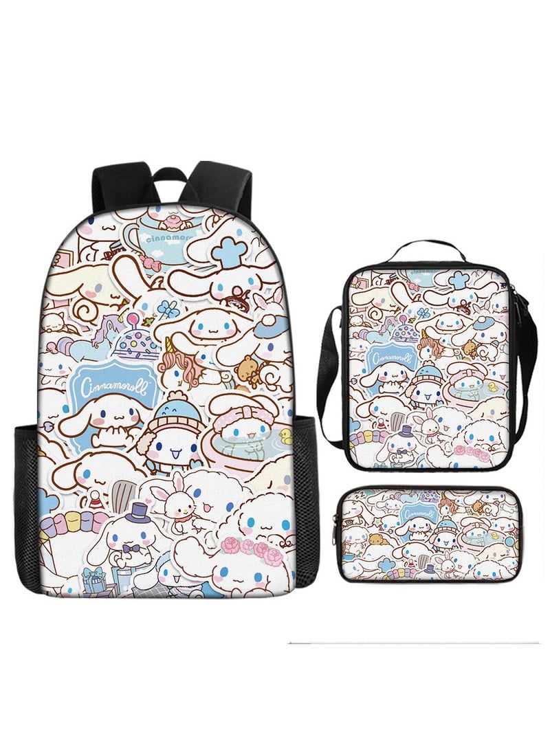 Kuromi Schoolbag Student Popular Cartoon Backpack Shoulder Bag Pencil Case Three-Piece Set 29*16*42cm