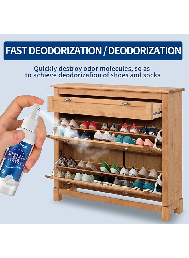 Shoe&Sock antibacterial spray,Stay clean and fresh,Every step carries a fragrant scent,Odour Control Shoe Spray,Clean sweaty feet deodorizing odor dry freshener 60ml