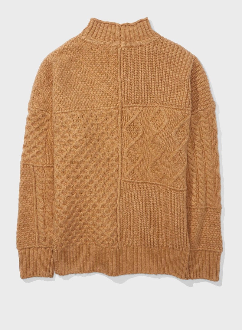 High Neck Knitted Sweater