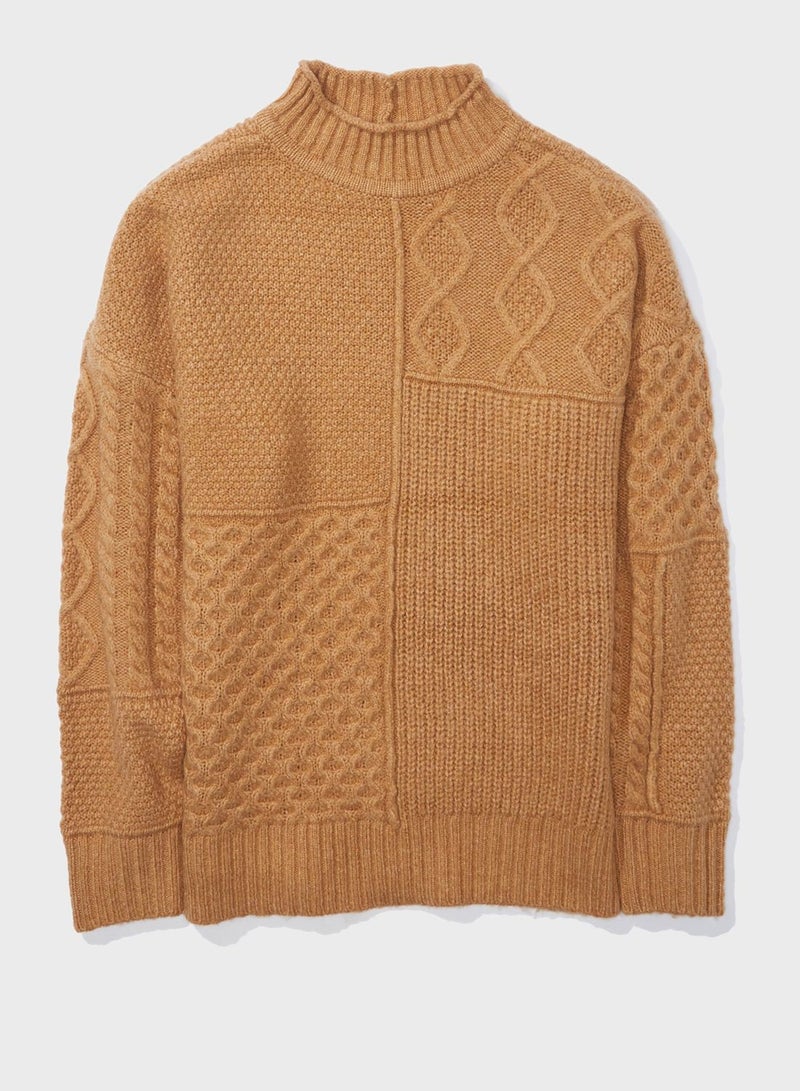 High Neck Knitted Sweater