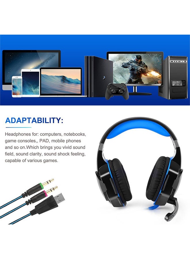 Over-Ear Gaming Headset With Noise Cancelling Mic For PS4/PS5/XOne/XSeries/NSwitch/PC