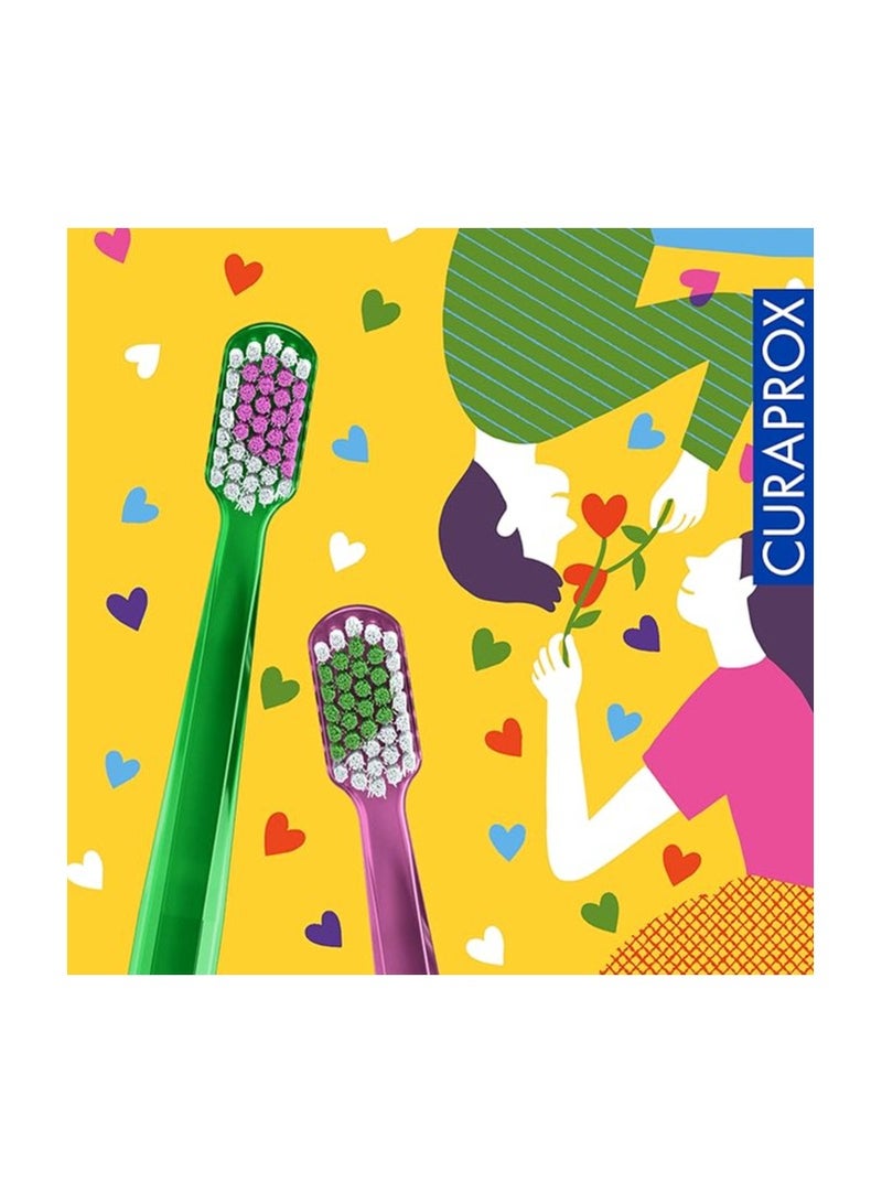 Curaprox CS 5460 Manual Toothbrush Ultra Soft Special Edition Love 2023 Soft Toothbrush Pack of 2