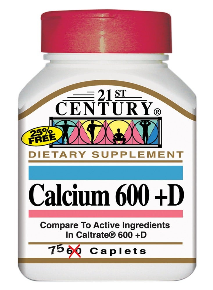 Calcium 600 Plus Vitamin D - 75 Caplets