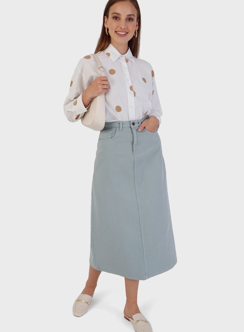 High Waist Denim Skirt