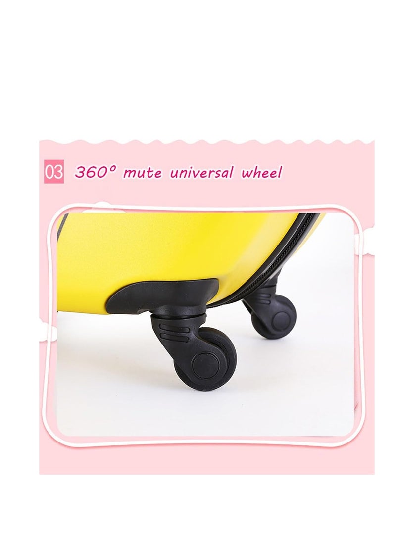 Kids Luggage Travel Suitcase Children's Carry on Luggage 18 inch Cartoon Rolling Trolley Case Ride on Wheeled Suitcase for Children Toddlers Boys Girls