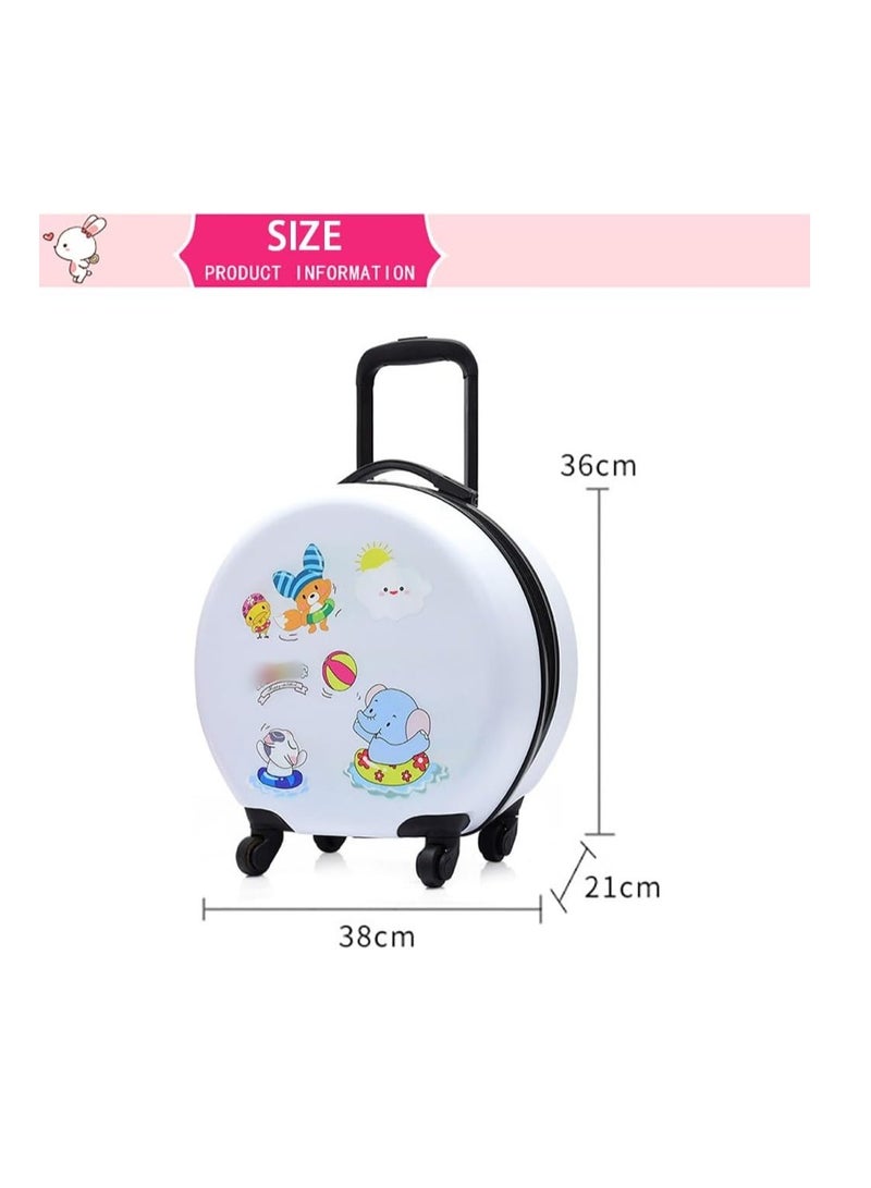 Kids Luggage Travel Suitcase Children's Carry on Luggage 18 inch Cartoon Rolling Trolley Case Ride on Wheeled Suitcase for Children Toddlers Boys Girls