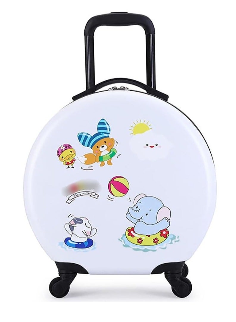 Kids Luggage Travel Suitcase Children's Carry on Luggage 18 inch Cartoon Rolling Trolley Case Ride on Wheeled Suitcase for Children Toddlers Boys Girls