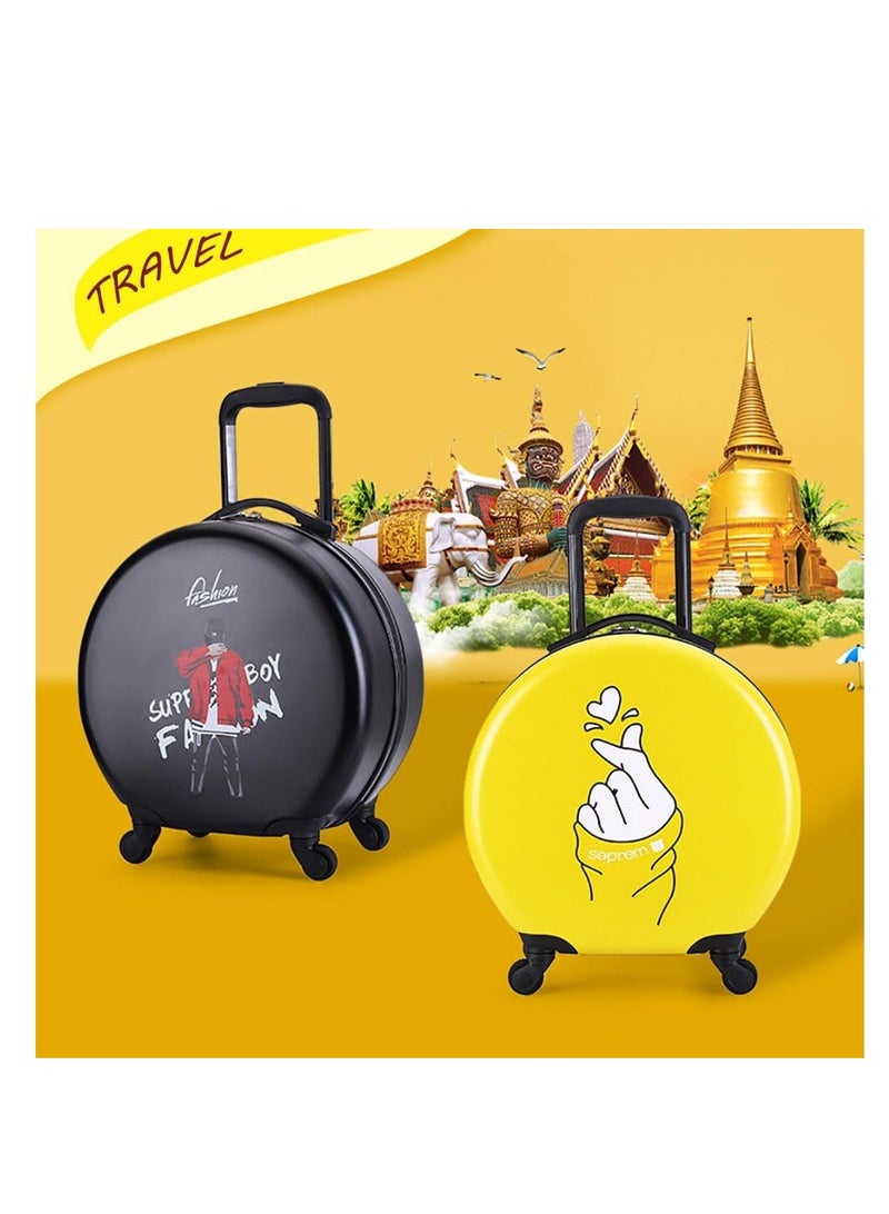 Kids Luggage Travel Suitcase Children's Carry on Luggage 18 inch Cartoon Rolling Trolley Case Ride on Wheeled Suitcase for Children Toddlers Boys Girls