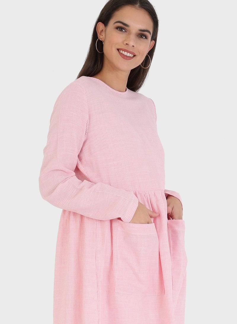 Pocket Detail Pleated Tunic