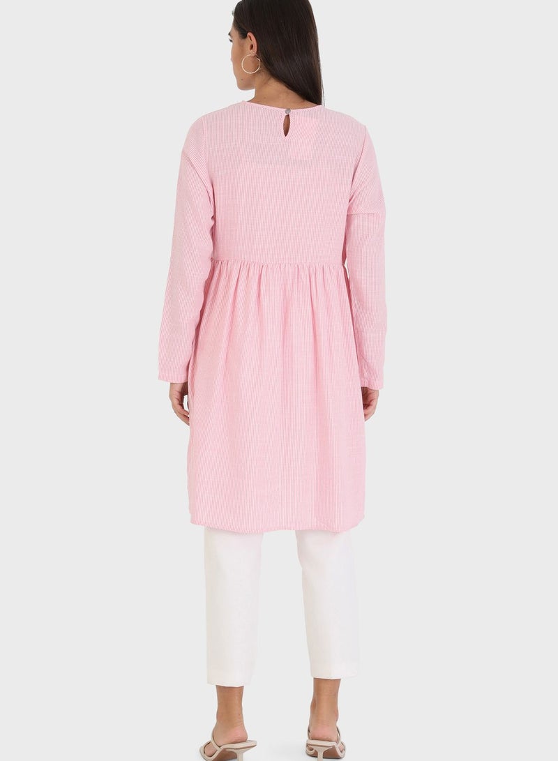 Pocket Detail Pleated Tunic