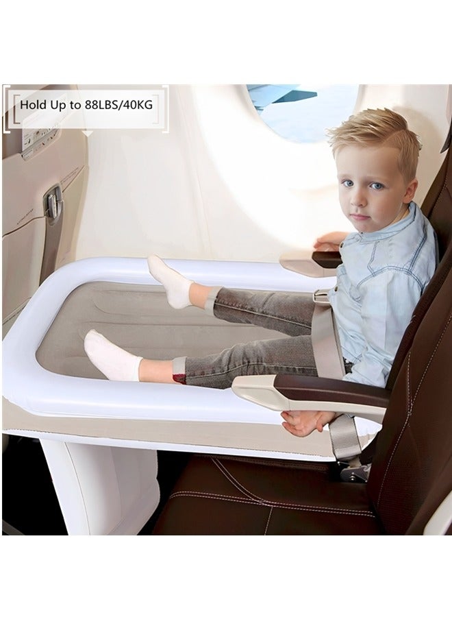 Airplane Bed for Toddler,Inflatable Toddler Car Travel Bed,Airplane Footrest Seat Extender for Kids,Infant Airplane Bed Included Inflatable Travel Bed, Manual Inflatable Pump, Travel Bag