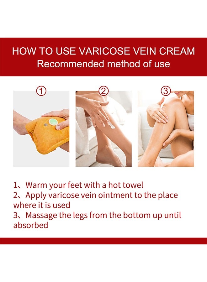 Varicose Veins Cream，Relieve Tired Legs Relieve Dilated Capillaries Minimize Varicose &Spider Veins ​Relief Cream 20g