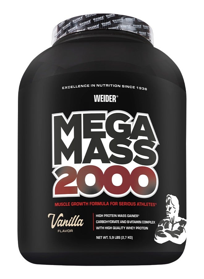 Mega Mass 2000 - 2.7kg Vanilla, High-Calorie Mass Gainer