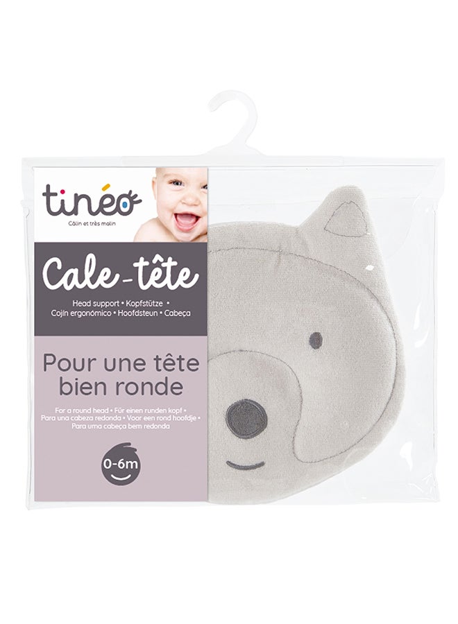 Tineo Soft Baby Head Shaping Pillow, Little Wolf, Grey - 17 X 24 X 3.5 CM