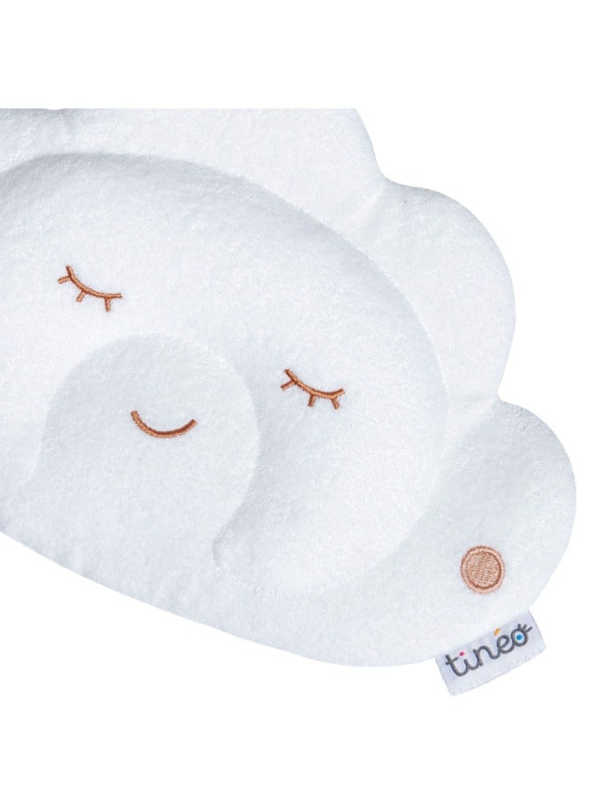 Tineo Soft Baby Head Shaping Pillow, Cloudy White, 26 X 18.5 X 3 CM