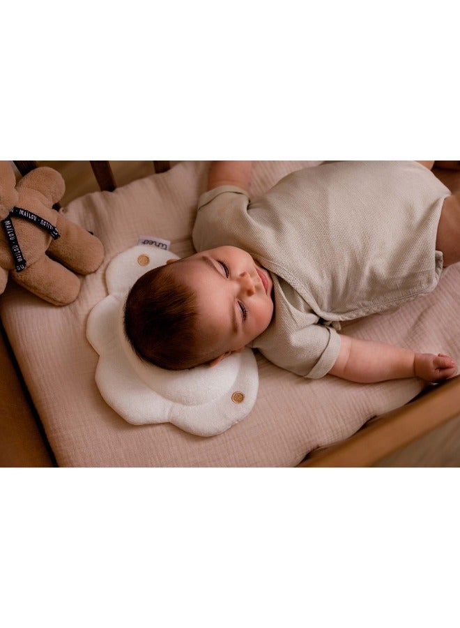 Tineo Soft Baby Head Shaping Pillow, Cloudy White, 26 X 18.5 X 3 CM