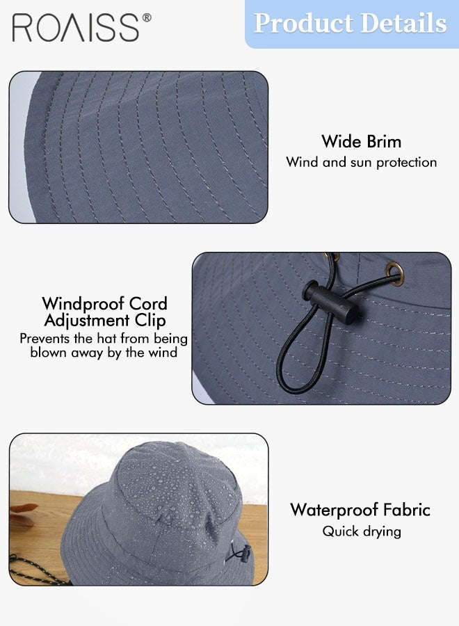 Sun Hat for Men Women Wide Brim UPF 50+ Fishing & Bucket Hat Waterproof Foldable Beach Sun Hat for Hiking Camping Safari