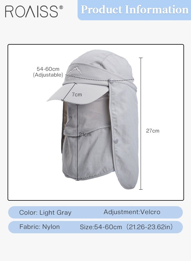 Detachable Fishing Hat with Shawl and Face Cover UPF 50+ Anti-UV Soft Foldable Breathable Quick-Drying Sun Hat for Men & Women Adjustable Size Hiking Climbing Outdoor Baseball Cap