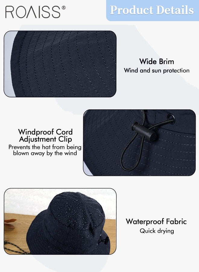 Sun Hat for Men Women Wide Brim UPF 50+ Fishing & Bucket Hat Waterproof Foldable Beach Sun Hat for Hiking Camping Safari