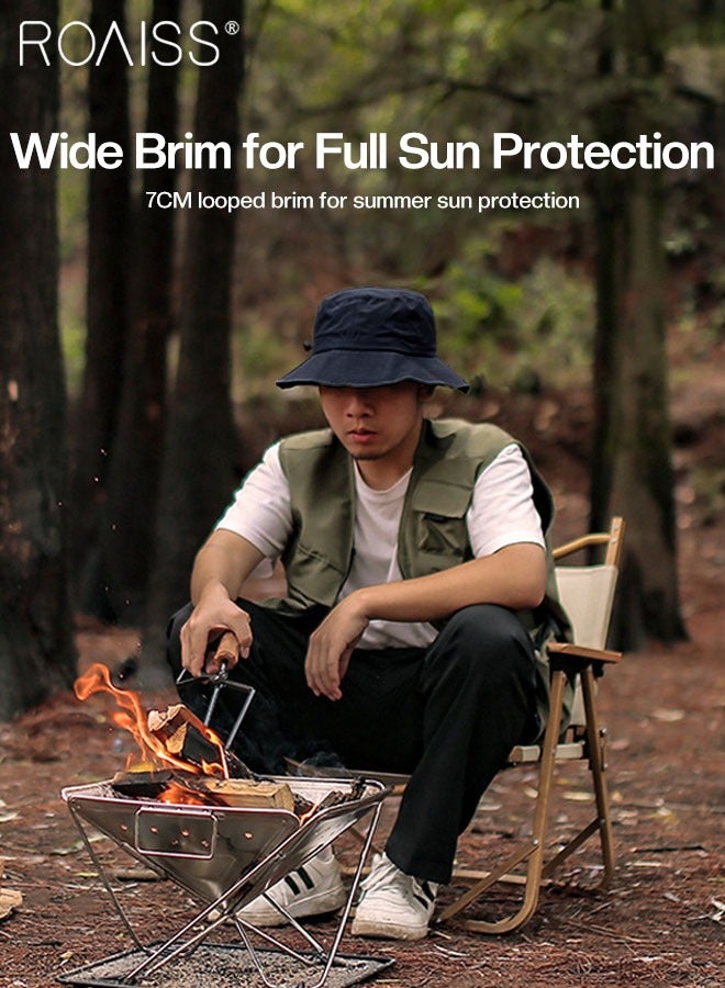 Sun Hat for Men Women Wide Brim UPF 50+ Fishing & Bucket Hat Waterproof Foldable Beach Sun Hat for Hiking Camping Safari