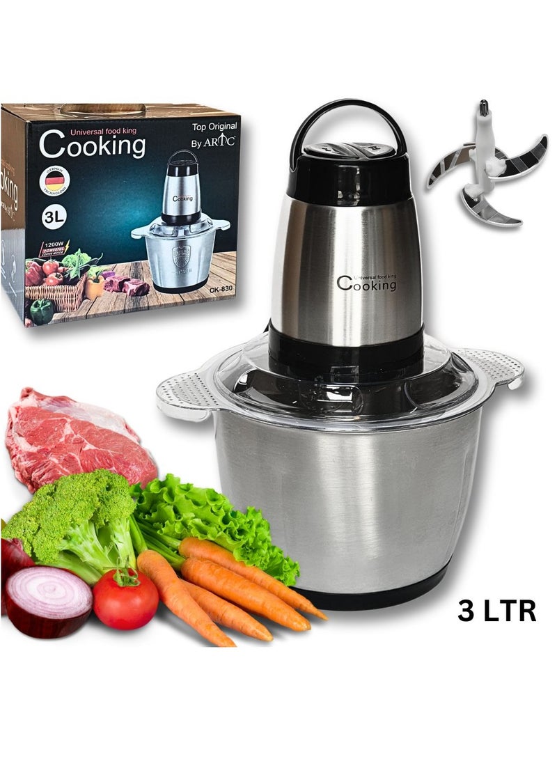 ARTC Food Chopper Electric Meat Grinder Machine Kitchen Aid Mini Food Processor for Meat Vegetables Fruits and Nuts 3L